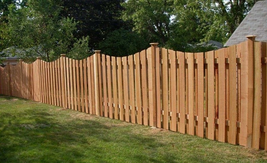 Забор №5 - шахматный волнистый