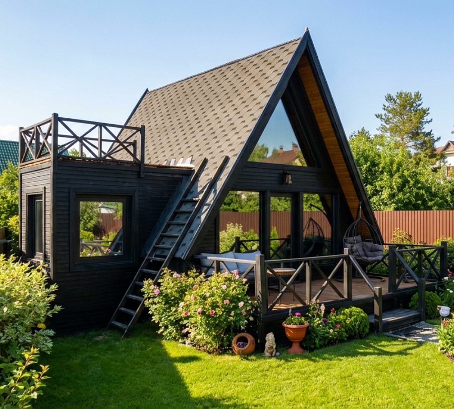 Закрытая беседка Домик Охотника