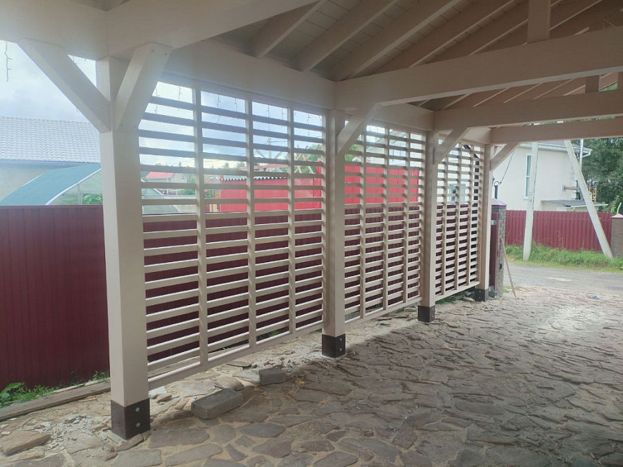 Навес для автомобилей с хозблоком САНРЕМО