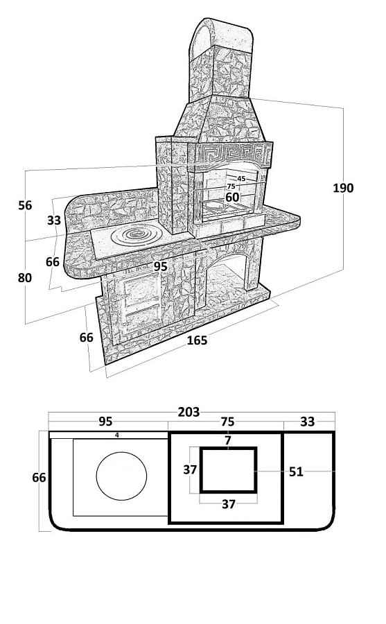 Печь № 15 — Барбекю с печью под казан