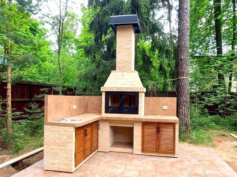 Мангал с двумя шкафами Атлант