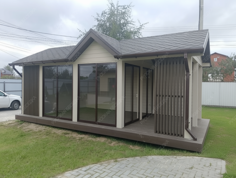 Закрытая беседка ШАЛЕ 2А 3,5х7,3